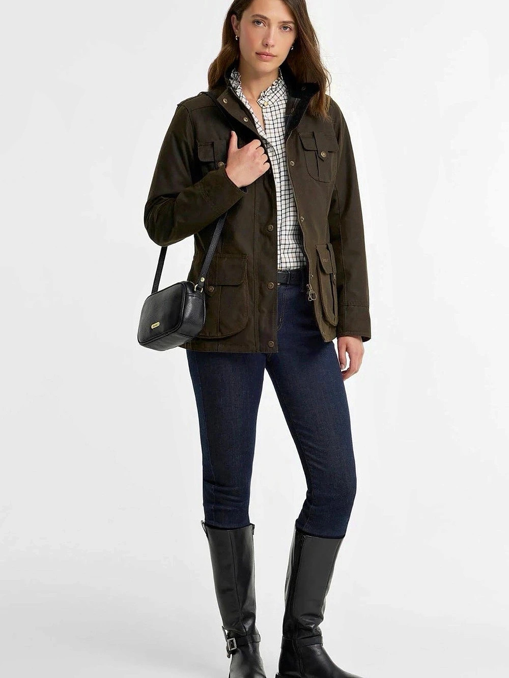 Barbour Women's Utility Jacket in Brown size 10 olive color